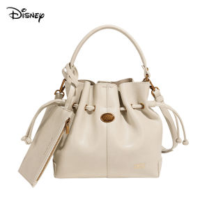 Disney กระเป๋าทรงถังแบบเรียบง่ายซีรีส์ดิสนีย์อย่างเป็นทางการมิกกี้กระเป๋าถือสีทึบสดใสกระเป๋าสะพายไหล่แฟชั่น