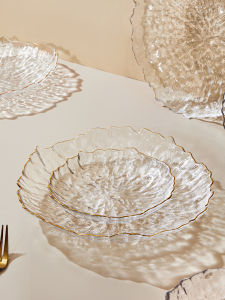 Luxury Gold-Trimmed Glass Tray