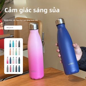 Bình Nước Giữ Nhiệt Bằng Thép Không Gỉ WATERSY 500ml Bình Chân Không Hai Lớp Chống Rò Rỉ Không Chứa BPA Bình Thể Thao Giữ Nhiệt Dành Cho Nữ