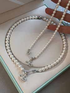 YISHU | Saturn Pin Pearl Necklace