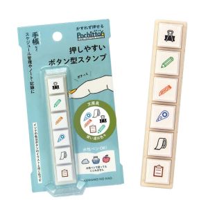 Kodomo No Kao Pochitto Button Style Stamp Durable Ink Penchant Sensing Ideal for Journaling And Business Use Childrens Cute Stamp