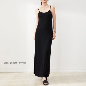 Extra Long Modal Sundress with Strap High Waist A-Line Skirt Inner Wear Base Dress for Tall Women Summer Season Sleeveless Dress