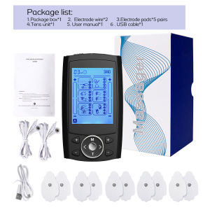 TENS Unit EMS Muscle Stimulator 24 Modes Adjustable Intensity Electric Pulse Massager Portable for Body Muscle Relax Pain Relief