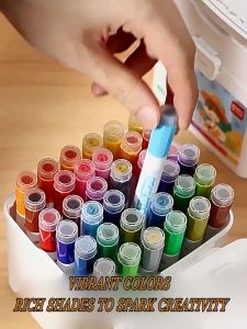 Kids Washable Color Pen Set 12 Colors With Fun Stamp Caps Washable Watercolor Marker