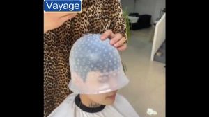 Barber Shop Dyed Silicone Hat Pro Salon Perm Cap Reusable Coloring Highlight Dyeing Hair Style Tools