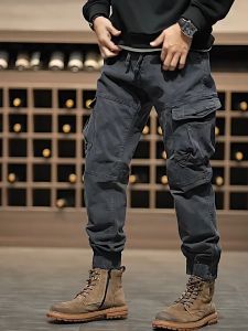 Multi Pocket Mens Cargo Pants American Zippered Leggings Loose Jogging Pants High quality Casual pants