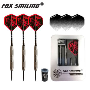 FOX SMILING 3pcs 20g Dart Pin Steel Tip Darts With High Grade Iron Case Box Package With Sharpener