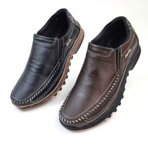 Sepatu Pria Slip On Casual Outsole Karet Top Sneakers Kulit 401