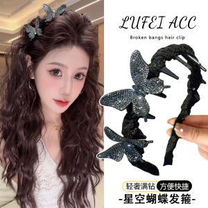 Phụ Kiện Tóc Nữ Thời Trang Mùa Hè 2025 Kẹp Tóc Hình Bướm Kim Cương Lấp Lánh Cao Cấp Kẹp Tóc Răng Ép Phụ Kiện Tóc