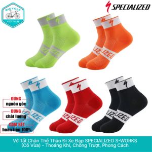 Tất (Vớ) Thể Thao Đi Xe Đạp SPECIALIZED S-WORKS – Cổ Vừa Thoáng Khí