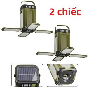 Đèn Cắm Trại Năng Lượng Mặt Trời LED Di Động Sạc USB C Đa Năng Dùng Làm Đèn Lồng Cho Lều Đi Bộ Đường Dài Câu Cá Chiếu Sáng Ngoài Trời Khẩn Cấp