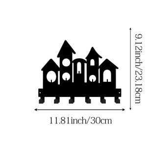 CIFbuy | CIFBUY Creative Castle Iron Wall Art Metal Key Hook Decor for Home Office Kitchen Porch Hat Ribbon Storage Decor