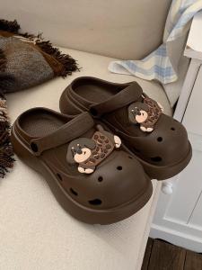 Giày Đế Dày Họa Tiết Da Báo Thời Trang Đường Phố Giày Lười Mùa Hè Cho Nữ Giày Đế Bằng Đế EVA Màu Latte Giày Đế Mềm