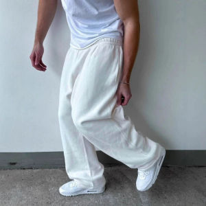 Autumn Winter Man/Woman Jogging Straight Sweatpants Street Style Wide Leg Pants Casual Solid Colors Versatile Loose Mens