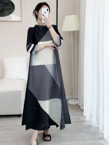 Temperament high-grade Pleated Dress high-grade sense loose 91005-1