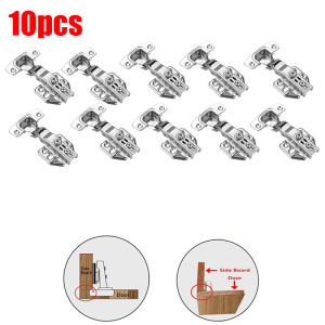 2-20Pcs Stainless Steel Cabinet Door Hinges Hydraulic Damper Buffer Soft Close Quiet Wardrobe Door Concealed Hinges with Screws