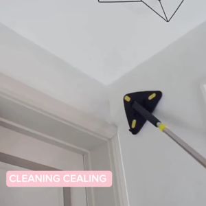 360° Rotating Triangular Mop Head Rotatable Triangle Mop Lantai Serbaguna Self Twist Cleaning Mop Duster Household