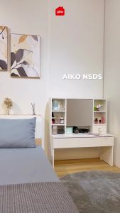 PIRA METROPOLIS - AIKO NSDS Meja Rias Lesehan dengan Colokan Listrik