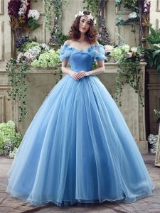 Elegant Blue Simple Style Photography Costume Exam Performance Gown Princess Style Sequin Embellished Long Skirt Wedding Dress