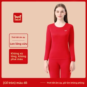 Áo lót nam nữMiiOW bằng lông cừu lụa mỏng không đường may