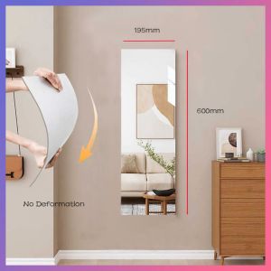 Stiker Cermin Kaca Dinding Akrilik 19.5 X 60 CM Aman & Tahan Ledakan