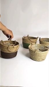 Woven Hanging Planter Basket Plant Pot Hanger Indoor Outdoor Balcony Flower Pot Holder