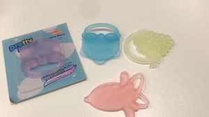 LAKOE Teether Gigitan Bentuk Buah Mainan Silikon Gigitan Bayi Boca BPA Free