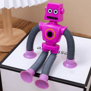 4Pcs/Set Robot Telescopic Toy Variable Kids Suction Cup Toys Wall Glass Deformable Stress Relief Toy