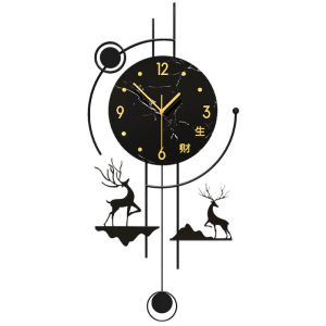 Minimalist Nordic Series Art Deer Wall Clock Hot Sale Home Living Room Simple and Fashion Mute Creative Vintage Clock Decorations