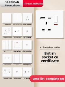 aodoran | Overseas Edition Light Switch USB Type-c UK Socket Panel 13A