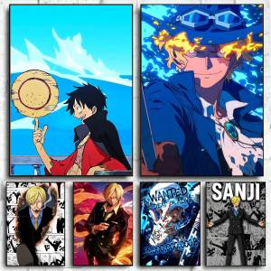 Bandai | One Piece Anime Poster Monkey D Luffy HD Canvas Wall Art Waterproof Print For Bedroom Living Room Home Decor Gift