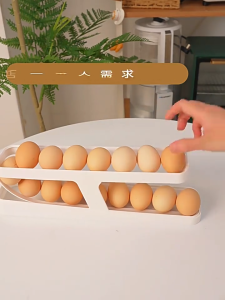 Eatkit Rak Telur 2 Tingkat Otomatis Egg Tray Tempat Penyimpanan Telur Minimalis Egg Storage