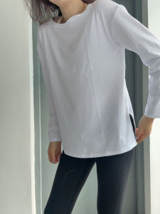 Áo Thun Yoga Cotton Co Giãn Cao Tay Dài Rộng Rãi Thoáng Khí Thoải Mái Cho Nữ Mùa Thu Đông Thường Ngày Thể Thao Ngoài Trời