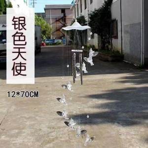 Angel Silver Wind Chimes Phụ Kiện Treo Ngoài Trời Phong Cách Hiện Đại Đơn Giản Quà Tặng Cho Bạn Thân Nữ Khu Vườn Balcony Trang Trí