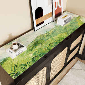 ผ้าปูโต๊ะตู้วางทีวีสไตล์ INS ผ้าปูโต๊ะหนังกันน้ำกันมันสำหรับตู้ข้างโต๊ะอาหารตู้รองเท้าผ้าปูโต๊ะสี่เหลี่ยมผืนผ้าหรูหราเบาๆ