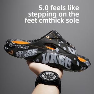 Slip-on Slippers Mens Summer Outwear Thick Sole Non Slip Sports Sandals Home Trendy Seaside Beach Coconut Sandals