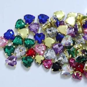 30 Chiếc Đế Vàng Acrylic Đính Đá Hình Trái Tim Dùng Để Trang Trí Quần Áo Làm Vòng Cổ Phụ Kiện Trang Sức Tự Làm