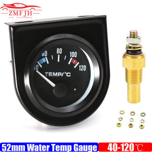 Auto Car 2" 52mm Water Temp Gauge 40~120 Celsius Temperature Meter Sensor 1/8NPT Gasoline Car 12V Auto Instrument Black Shell