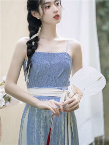 New Chinese Style Womens Clothing Han Elements Chinese Style Retro Set Modified Song Style Hanfu Three-Piece Set Beautiful Temperament Fairy Skirt