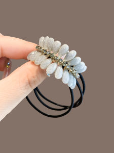 Elegant Arc Shaped Rhinestone Hair Ties Womens High Elasticity Hair Bands Korean Style Fashionable Hair Accessories