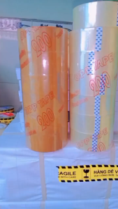 [Lõi Nhựa] Băng Keo Trong 200y 1kg8 200yard Lõi Nhựa 5 Ly Bao Va Đập Không Móp Méo 1.8kg OPP Xịn