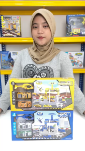 Mainan Anak MINI ENGINEERING/POLICE GAS STATION 2309-1 Mainan Parking Polisi Engineering Diecast Track DIY Anak Mainan Anak Perempuan - Mainan Anak Laki Laki