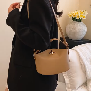 EERSHENSHI  กระเป๋าสะพายข้างสำหรับผู้หญิงกระเป๋าทรงจีบแบบพกพาที่หรูหราทันสมัย