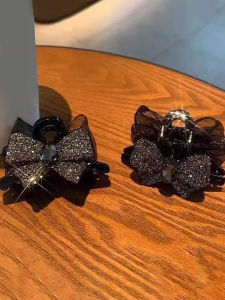 Small Butterfly Knot Hair Clips for Women Side Hair Fixing Hairpins Princess Head Scrapers AB Surface Hair Accessories