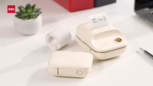 Deli เครื่องพิมพ์ฉลาก เครื่องพิมพ์ป้ายขนาดเล็ก ป้ายกันน้ำ ภาพคมชัด Mini Label Printer