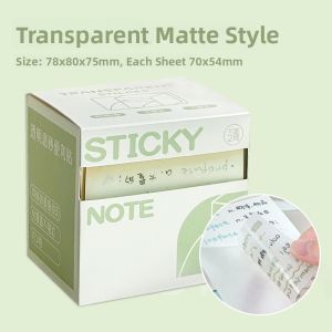 Transparent Pull-Out Sticky Notes High Aesthetic Value for Elementary And Middle School Students College Entrance Exam Note Stickers Writing Dry Fast Correction Stickers Full Adhesive Pearlescent Memo Stickers