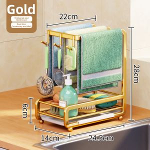 Wall-mounted Draining Rack With Water Tray Kitchen Organizer