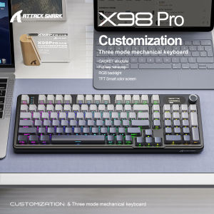 Attack Shark X98 Pro Mechanical Keyboard 3-Mode Wireless (BT/2.4G) Gasket Mount Hot-Swap RGB & TFT Screen | 4000mAh 80% Layout