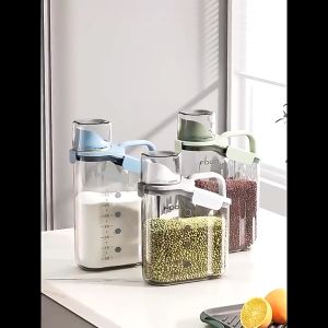 Cereal Storage Container Sealed Crisper 密封储物罐 Grains Food Dispenser Storage Rice Tank Dispenser Household Kitchen Organizers