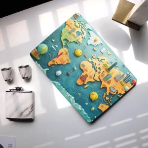 World Map Print Laptop Case for MacBook Pro 14 M4 2024 model A3401 Case 14.2 M2 M3 Shell for MacBook Air 13 13.6 15 Case